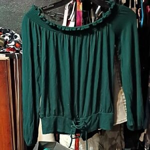 Aeropostale Teal Off-Shoulder Blouse Sexy